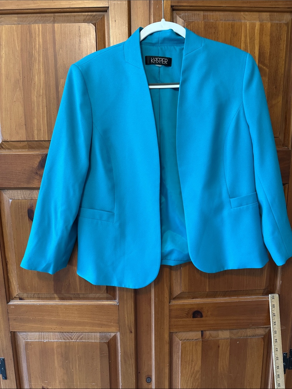 Kasper Women's Bright Teal Open-Front Blazer